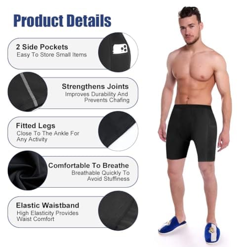 AUYAO Mens Compression Shorts, Mens Compression Base Layer Shorts with Phone Pockets, Mens Tight Dry Sports Shorts, Sports Undershorts Running Base Layer Shorts for Workout Cycling Gym Running — view 3