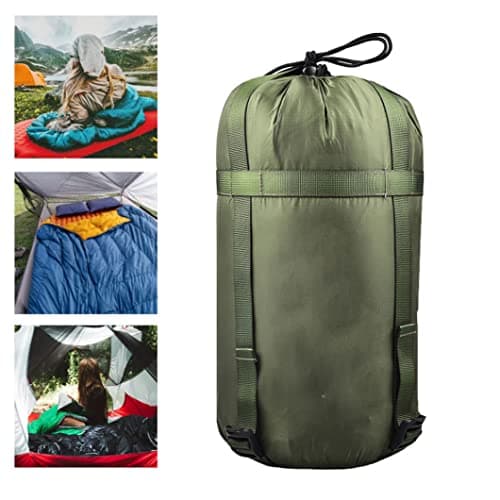 Compression Sleeping Bag Lightweight Bag Storage Stuff Sack for Camping Hiking Backpacking Outdoor Activities Army Green — view 2