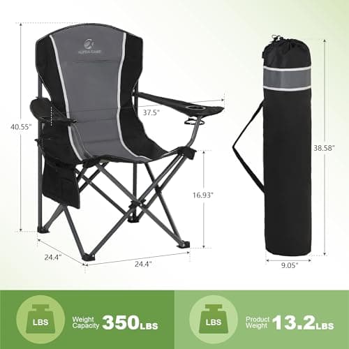 LET'S CAMP Foldable Camping Chair for Adults Fishing Camp Chair up to 160kg — view 2