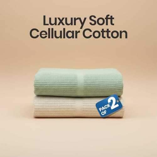 Lilly Belly- Cellular Blankets Baby | 100% Pure Organic Cotton | Baby Blanket - 70 x 90 cm | Warm & Cosy Baby Blankets | Baby Blanket for Newborn | Perfect for Pram/Travel/Moses Baskets (Green/Ivory) — view 3
