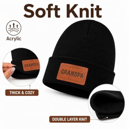 XIAOSLMP Grandpa Beanie for Men, Grandpa Gifts for Christmas Birthday — view 4