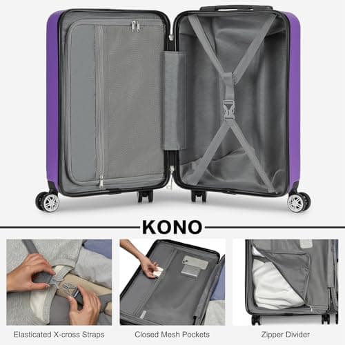 Kono Medium Suitcase Expandable ABS+PC Hard Shell Travel Check in Luggage — view 6