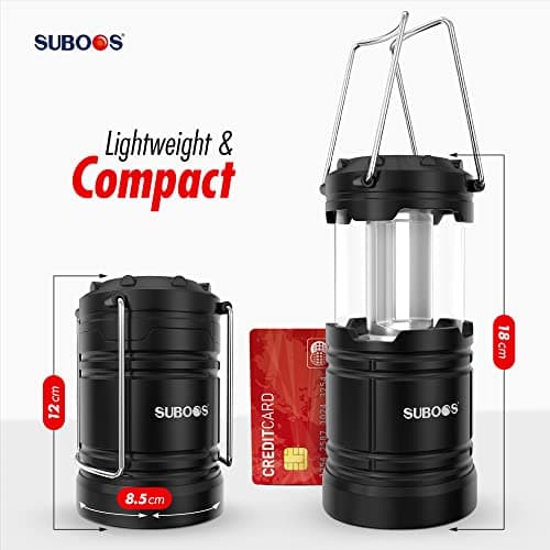 SUBOOS Rechargeable Camping Lanterns – Solar & Battery Powered Camping Light Lamp, Magnetic Base, Hanging Hook for Tent, Camp Accessories Portable for Emergency, Power Cuts — view 5