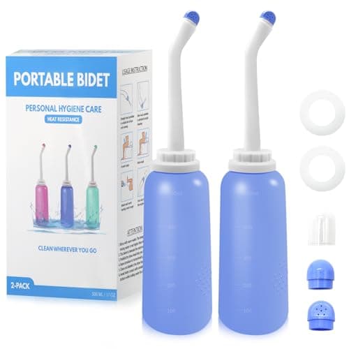 Peri Bottle Postpartum 2 Pack, RUFCRIL 500ml Perineal Wash Bottle, Portable Bidet with Carry Bags, Boilable TPE & Leak-Proof Sealing Rings, Postpartum Essentials, Hospital Bag