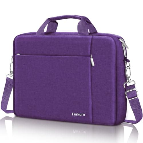 Ferkurn Laptop Bag Case for Women Men, Messenger Briefcase Computer Bag with Shoulder Compatible with Macbook Pro/Air, XPS Latitude, HP Pavilion, ASUS, Acer, Samsung, Purple, 15 15.6 16 Inch
