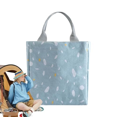 Thermal Lunch Bag Drawstring Closure Top Design Cotton Linen Reinforced