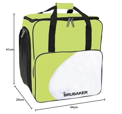 Brubaker Ski Boot Winter Sports Bag 'Lake Placid' Rucksack Boot Bag Ski Boot Bag Helmet Bag with Rucksack Function, Adult (Unisex), green/white — view 4