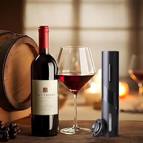 MAGDEN Electric Wine Opener, Rechargeable Wine Bottle Opener, Cordless Automatic Corkscrew with Foil Cutter, USB Charging Cable, LED Light Indicator, Gift for Wine Lovers, Black — view 2