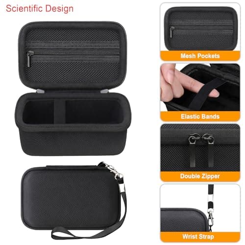 Elonbo Carrying Case for Kodak PIXPRO WPZ2 Rugged Waterproof Digital Camera, Shockproof WiFi 4K Video Digital Camera Storage Cover Bag, Mesh Pocket fits Battery Charger Memory Card. Black — view 4