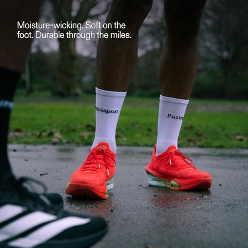Puresport Performance Running Socks, White, Size S/M — view 5