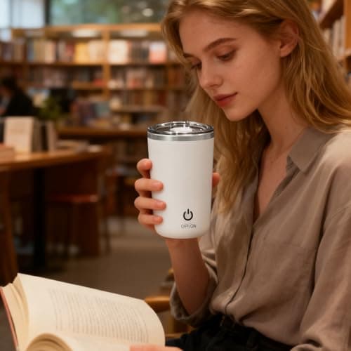 Self Stirring Coffee Mug - Long Battery Life Drinkware | Automatic Magnetic Stirring Coffee Mug,for Fitness Enthusiasts Women Professionals College Students Travel Gym — view 2