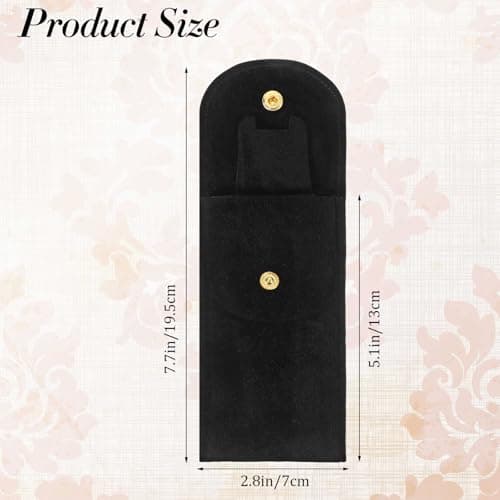 Elegaperma 2pcs Watch Pouch Velvet,Soft Watch Travel Pouch with Snap Button — view 2