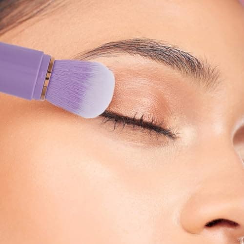 DOITOOL Mini Retractable Blush Brush for Travel, Portable Makeup Brush with Skin Friendly Nylon Bristles and Precision Application, Small Lavender Plastic Handle for On-the-go Use — view 6