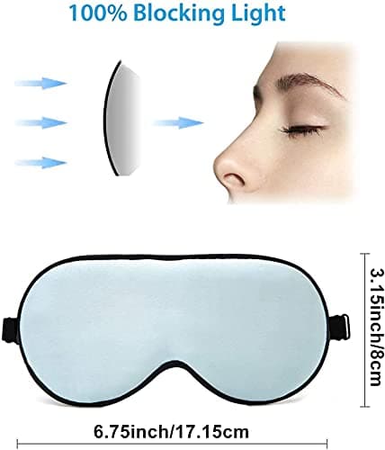 Natural Silk Kids Sleep Mask Eye Mask for Kids with Adjustable Strap Breathable & Soft Eye Shade for Sleeping Blocking Lights (2 Pack) — view 3