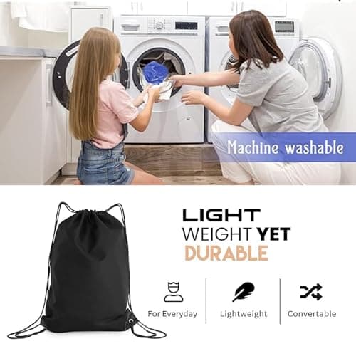 Senshuomy Drawstring Bags Swimming Sports Back Pack Drawstring Gym Bag for Mens & Womens - Ideal for School Travel, Picnic, Holidays, Shopping, Yoga （Purple/2pcs — view 3