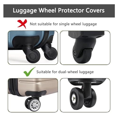 AmiCera Suitcase Wheel Protectors, 8 Pcs Off Road Luggage Wheel Covers, Luggage Accessories, Silicon Meterial Noise Reduction Anti Scratch, Suitcase Wheel Covers, Lavender Purple — view 2
