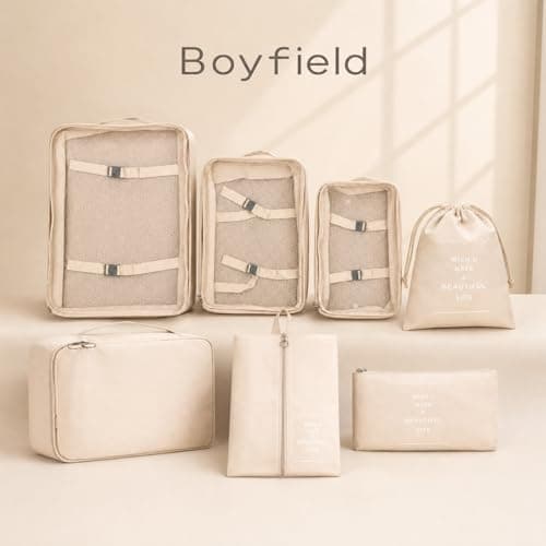 BoyField Packing Cubes - 7 PCS Travel Essentials Packing Cubes for Suitcases, Luggage Organiser Bags for Holiday Storage — view 5
