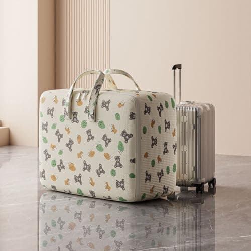 ZiStarlilife Big Capacity Storage Sack Moisture for proof for Winter Blankets Linens - Heavy Duty Zippered Travel Luggage Organiser White 20x10x10cm(Large Size) — view 3