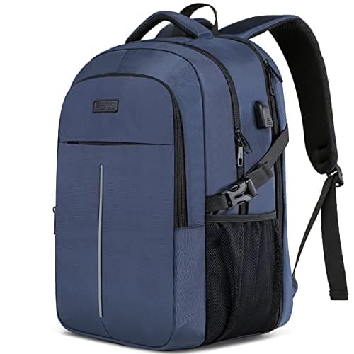WENIG Backpack for Men,Extra Large 50L Water Resistant 17.3 inch Travel Laptop Backpack Work Bag with USB Charging Port,Anti Theft Big Business Computer Backpack for Men Women College School-Blue