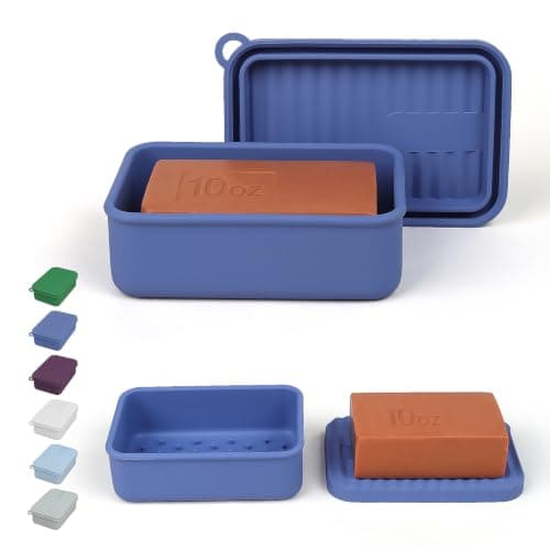 AIDIMMING Extra Large Leak Proof Silicone Travel Soap Case – for Extended Trips, Camping, Outdoor Adventures, or Truck Drivers, Perfectly fits 10-Ounce Duke Cannon Soap Bar (Deep Blue)