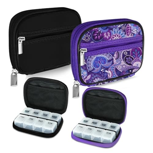 Serfeymi Weekly Pill Box Organiser Travel Tablet Medicine Organiser 7 Day