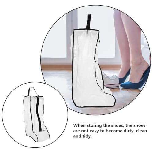 Black Boots with Zipper Bag Storage PVC for Travel and Home — view 3