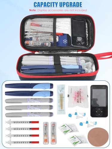 YOUSHARES Temperature Insulin Cooler Travel Case - Large Capacity Insulin Pen Case with 2 Big Ice Packs, Insulin Travel Case for Diabetes Supplies (Black) — view 3