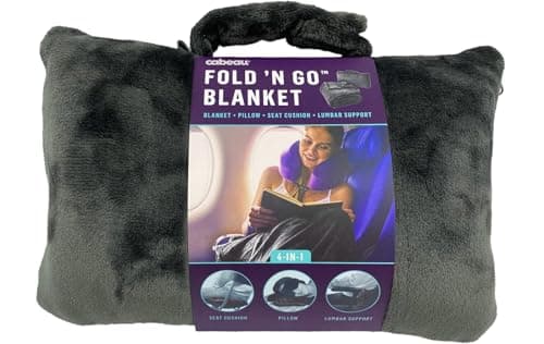 Cabeau Fold'n Go Blanket 2-in-1 Travel Blanket for Carrying with You, charcoal, 80 x 150 cm — view 5