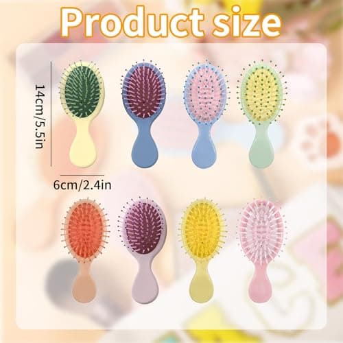 8 Pack Mini Wet Hair Brush, Eight Color Air Bag Combs — view 2