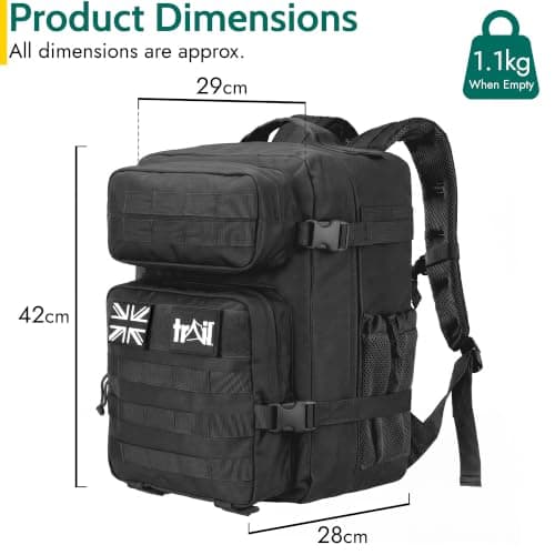 Trail Tactical Backpack, 30L, Black — view 6