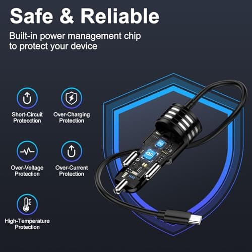 Samsung Car Charger Fast Charge, USB C Car Phone Charger Cigarette Lighter — view 5