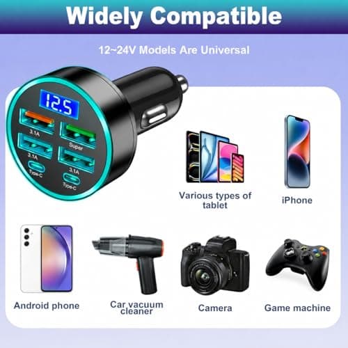 Car USB 6 in 1 Super fast Charger, 45W in Car Chargers — view 4