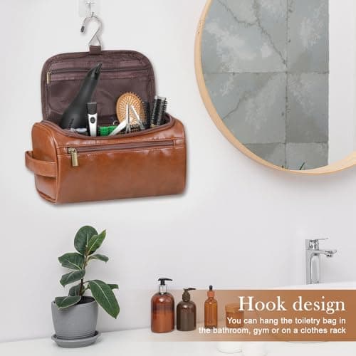 Zocipro Leather Toiletry Bag for Men PU Artificial Leather Wash Bag — view 6