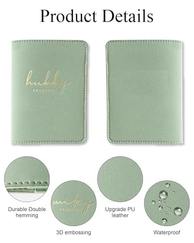 GroomBrideGifts Hubby and Wifey Passport Wallet, Wedding Gifts for Couples, Passport Holder for Travel, Honeymoon Travel Essentials, B Wifey & Hubby, 5 * 6 — view 4