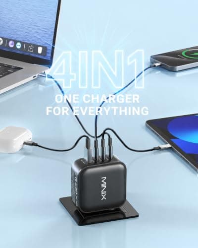 MINIX P3 100W Turbo 4-Port GaN Travel Wall Charger USB C PD Power Adapter — view 6