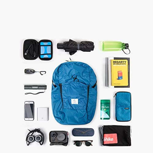 Naturehike Ultralight Foldable Waterproof Backpack by 30D Nylon Fabric Dry Bag for Hiking Camping Outdoor Travel Lake Blue — view 3