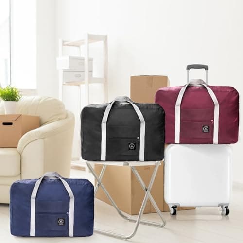 Foraineam 6 Pcs Foldable Travel Duffel Bags, Waterproof Weekender Overnight Tote Bags Personal Item Bag Lightweight Carry-on Luggage Bags for Sports, Gym, Outing, Vacation — view 5