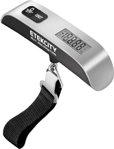 Etekcity Luggage Scale, Digital Portable Handheld Suitcase Weight for Travel with Rubber Paint, Temperature Sensor, 110 Pounds, Battery Included