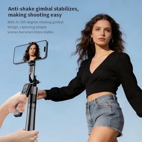 Auto Face Tracking Tripod for iPhone with Lights,75inch Phone Tripod Holder with Gesture Control,Travel Selfie Stick for Content Creator Vlog Live Stream Video Recording — view 4