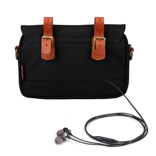 TOURBN Waterproof Canvas Bike Panniers Bicycle Pouch Handlebar Bag Black — view 2