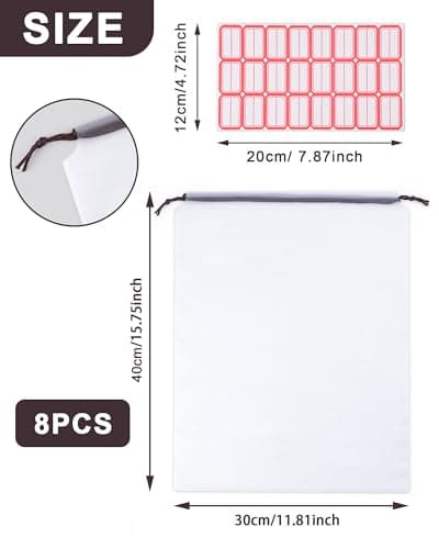 FitDA 8 Pack Shoe Bags for Travel,30 * 40CM Clear Drawstring Shoe Bags — view 2