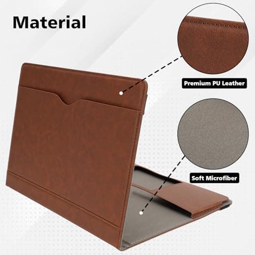 TYTX MacBook Air Leather Case 13.6 Inch 2022 A2681 M2 Laptop Sleeve Protective Folio Book Cover (A2681 M2, Dark Brown) — view 3