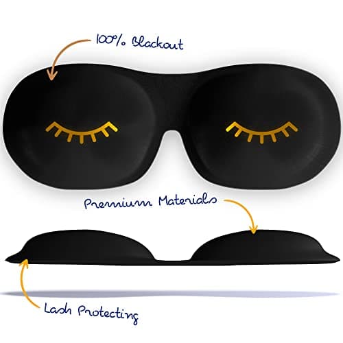 SMUG 100% Blackout Sleep & Eye Mask | Eyelash Extension Friendly | Eye Masks for Sleeping | Sleep Masks for Women & Men | Straps for Dream Comfort & Adjustability | Black Wink — view 6