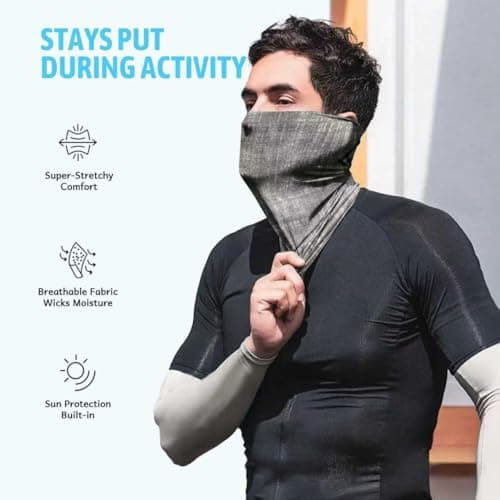 Awumbuk 6 Pack Multifunctional Headwear Bandana Unisex Face Covering, Windproof Sneck Scarf Thin Snoods for Men & Women Face Masks Neck Gaiter for Cycling Sports Running Hiking Outing — view 3