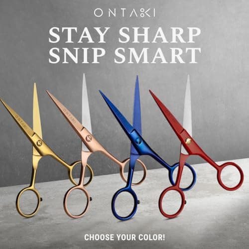 Ontaki 5" Beard & Mustache Scissor with Combs for Men - Rose Gold — view 6