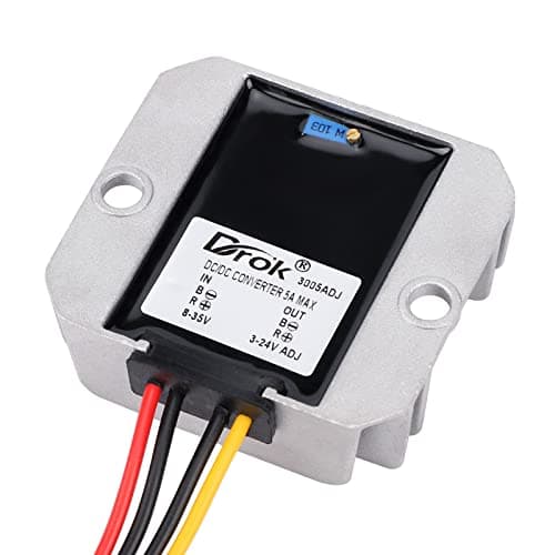 DROK Adjustable Voltage Regulator, IP68 Waterproof DC to DC Buck Converter 8-35V to 3-24V 5A, Aluminum Protective Case Step Down Converter 5V 12V Power Supply — view 5