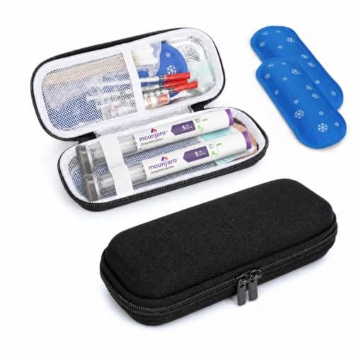 WIBOND Insulin Cooler Travel Case, Compatible with GLP-1 & Insulin Pens, Medication Cool Bag for Travel with 2 TSA Approved Ice Packs (4-6H Cooling, Black)