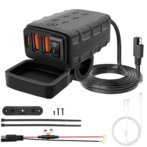 Hoembpn Motorcycle USB Charger Waterproof Fast Charging with Switch
