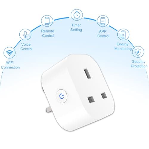 ANTELA Smart Plug with Energy Monitoring, 2,4GHz WiFi Plug with Timer Function, Alexa Voice Control, Smart Life APP Wireless Remote Control, Compatible with Alexa and Google Home, 13A, 4PCS — view 2