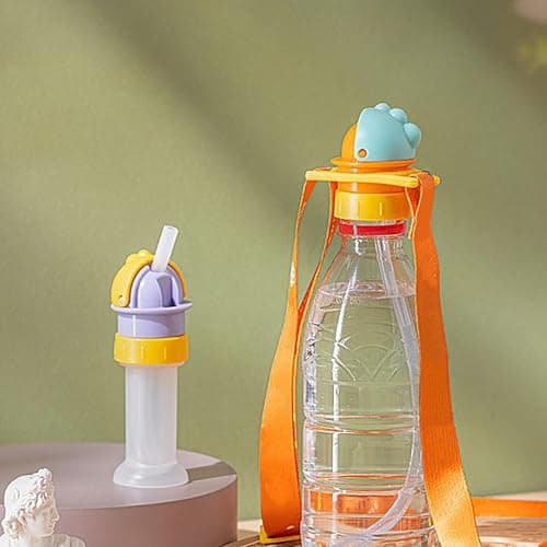 2Pcs Water Bottle Straw Caps, Water Bottle Straw Adapter with Universal Portable Leak-Proof Top, Reusable No Spill Beverage Twist Cover Lid for Travel, Camping, Outdoor and Nursery — view 2